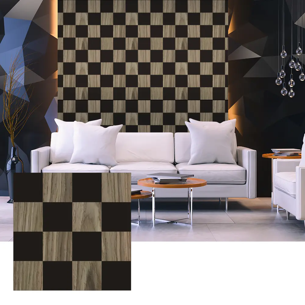 3D akustické panely z drevenej dyhy pre dizajn vnútorných stien