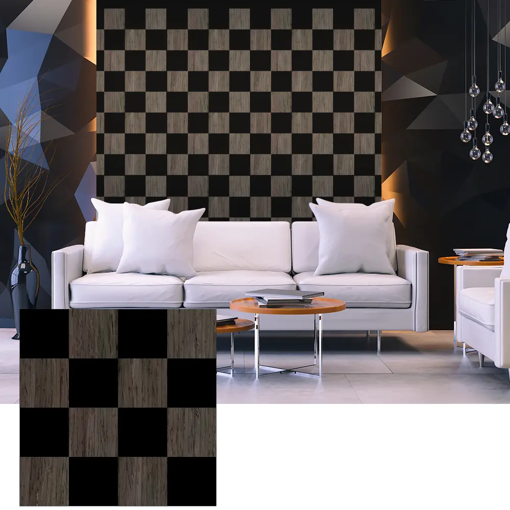 3D akustické panely z drevenej dyhy pre dizajn vnútorných stien