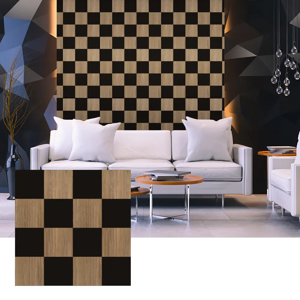 3D akustické panely z drevenej dyhy pre dizajn vnútorných stien